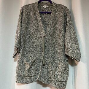 Pure Jill Cardigan womens S quiet luxury tie 3/4 sleeve